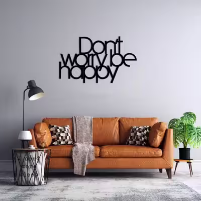 دیوارکوب ماهوت طرح dont worry be happy