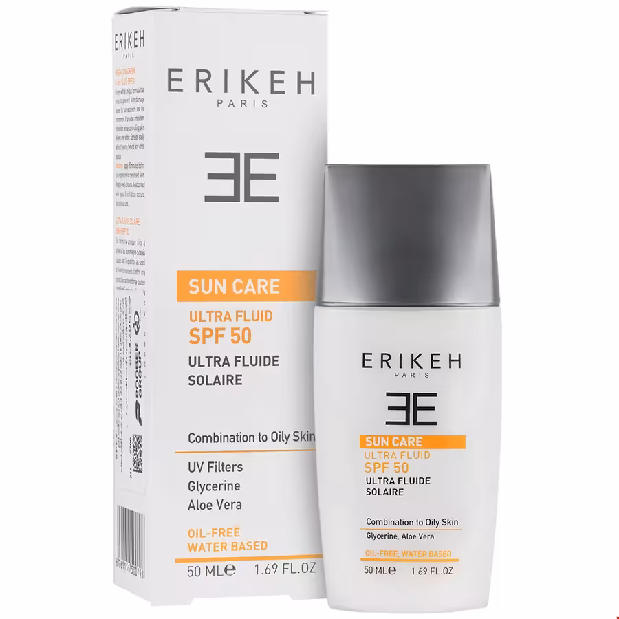 فلوئید ضد آفتاب SPF50 مناسب پوست چرب و مختلط اریکه 50 میلی لیتری
