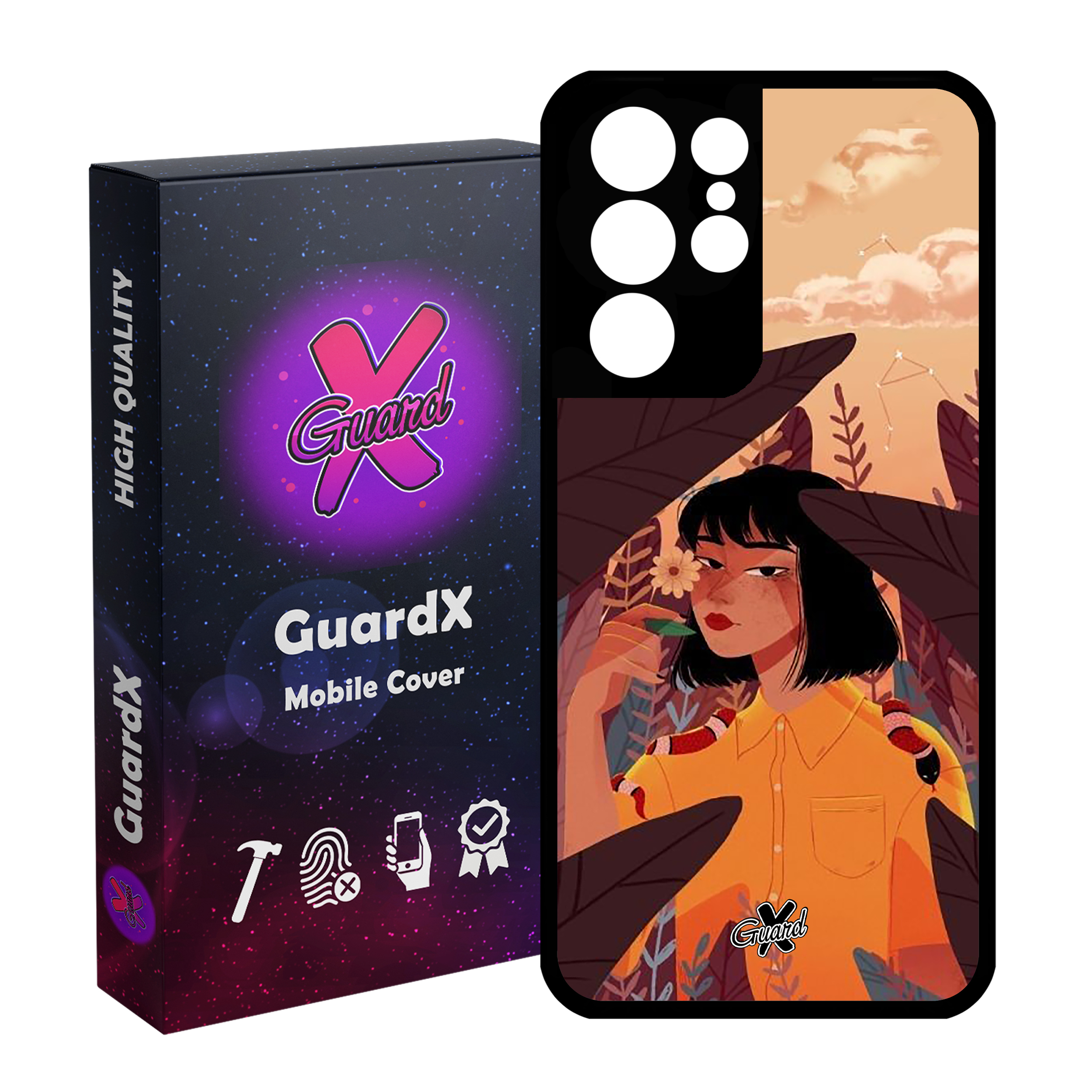 کاور گارد ایکس طرح Girl مدل Glass10327 مناسب برای گوشی موبایل سامسونگ Galaxy S21 Ultra