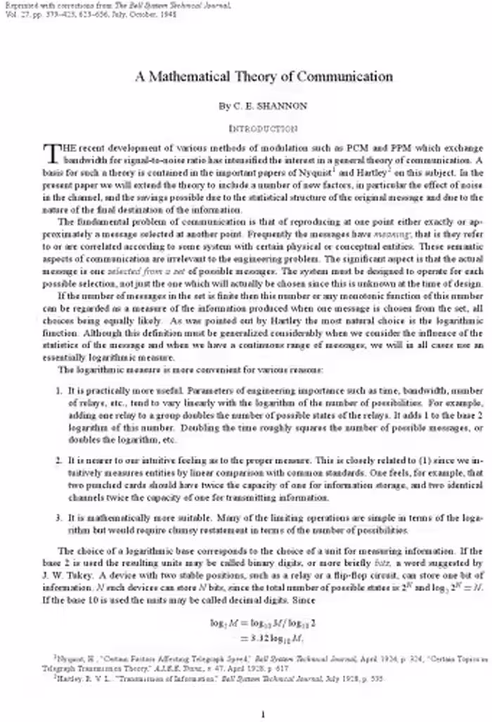 خرید و دانلود نسخه کامل کتاب [Article] A Mathematical Theory of Communication