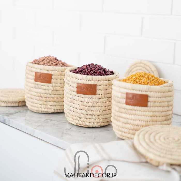 ست سه تایی بانکه حبوبات حصیری