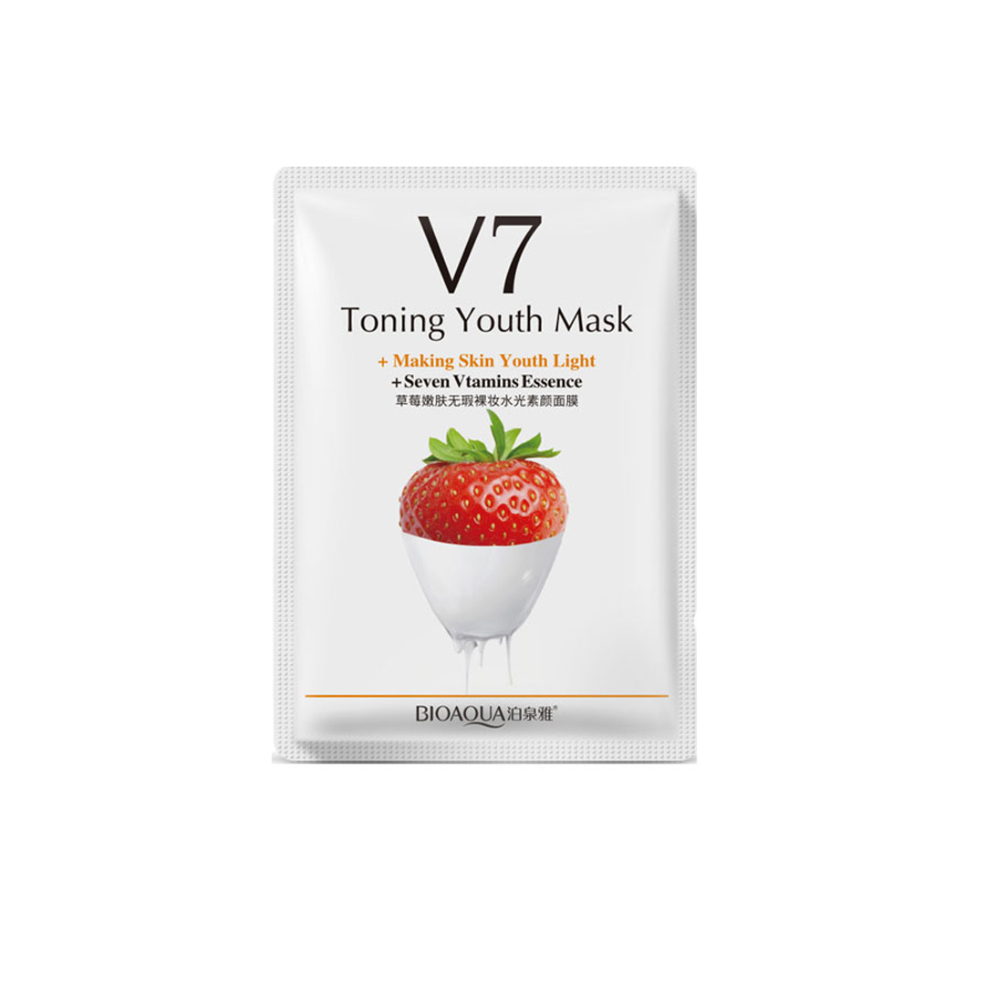 ماسک ورقه ای بیوآکوا مدل توت فرنگی وزن 30 گرم