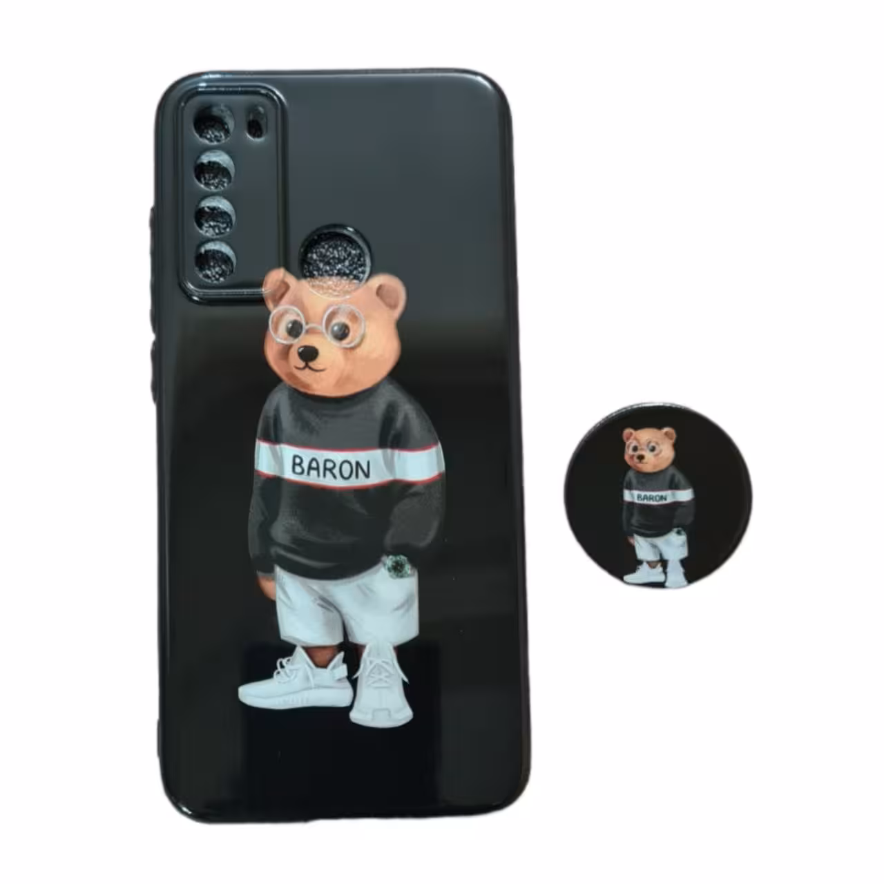 کاور طرح خرس کد 849 مناسب برای گوشی موبایل شیائومی Redmi Note 8 به همراه پاپ سوکت