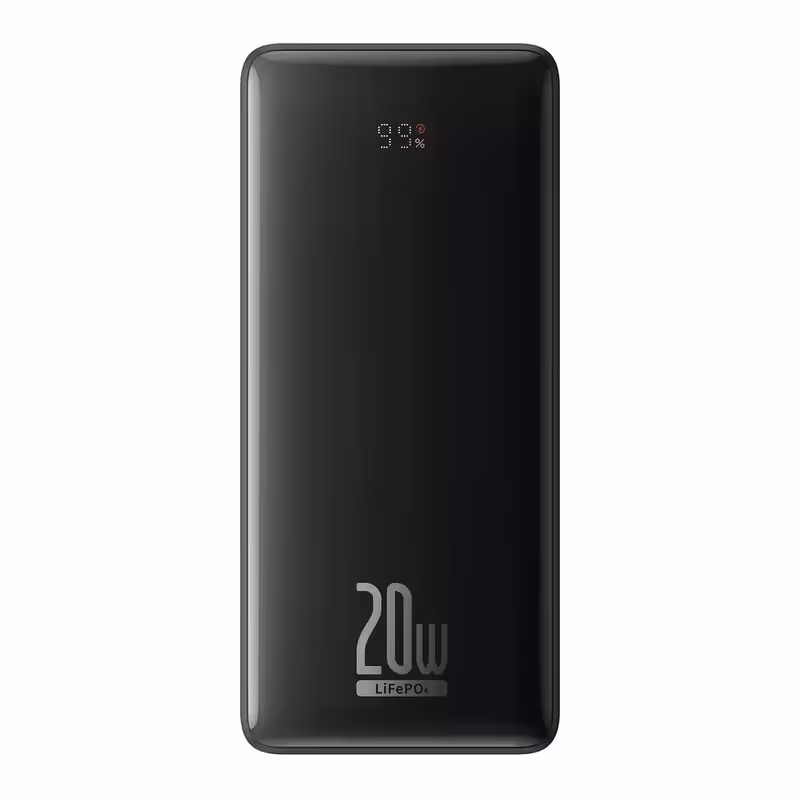 پاوربانک 20 وات باسئوس مدل LiFePO4 ظرفیت 18400 میلی آمپر ساعت به همراه کابل USB-C به USB-A | کالا مکس