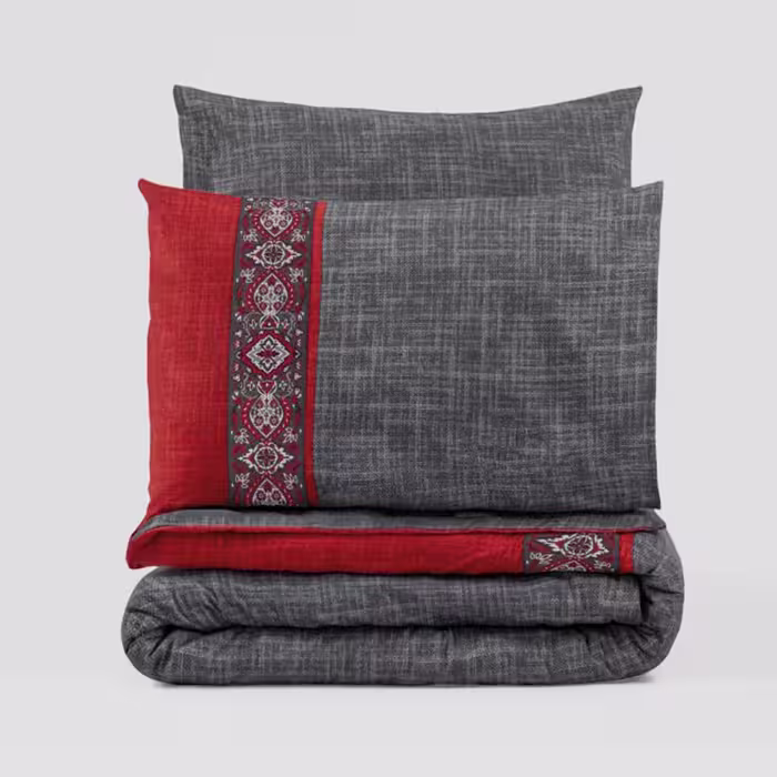 سرویس روتختی کاتن باکس مدل Folk Art Ardil Kirmizi تک نفره 3 تکه