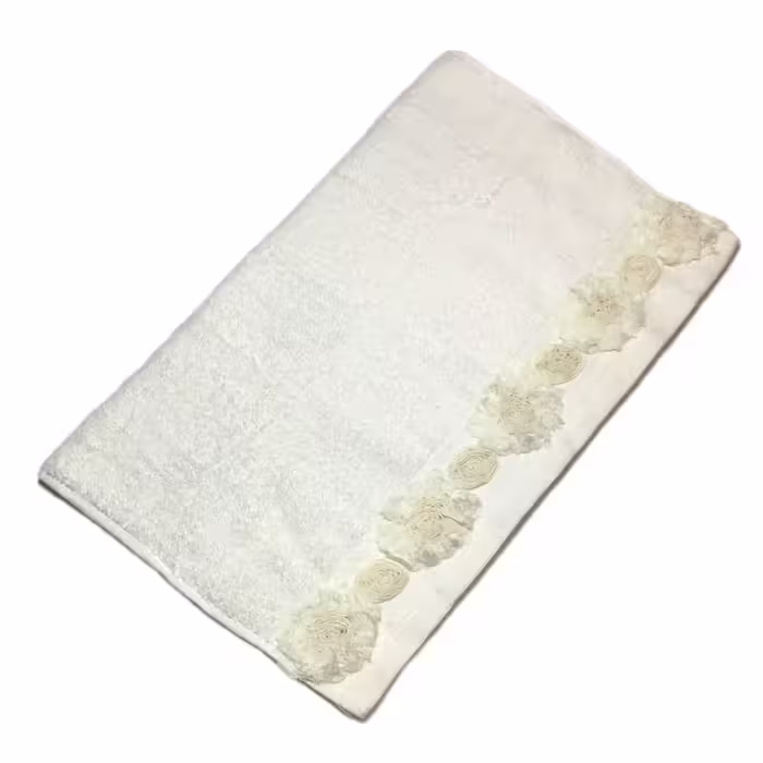 حوله دست و صورت فانتزی گیپور دار DECO BIANCA ترکیه سایز 50×90