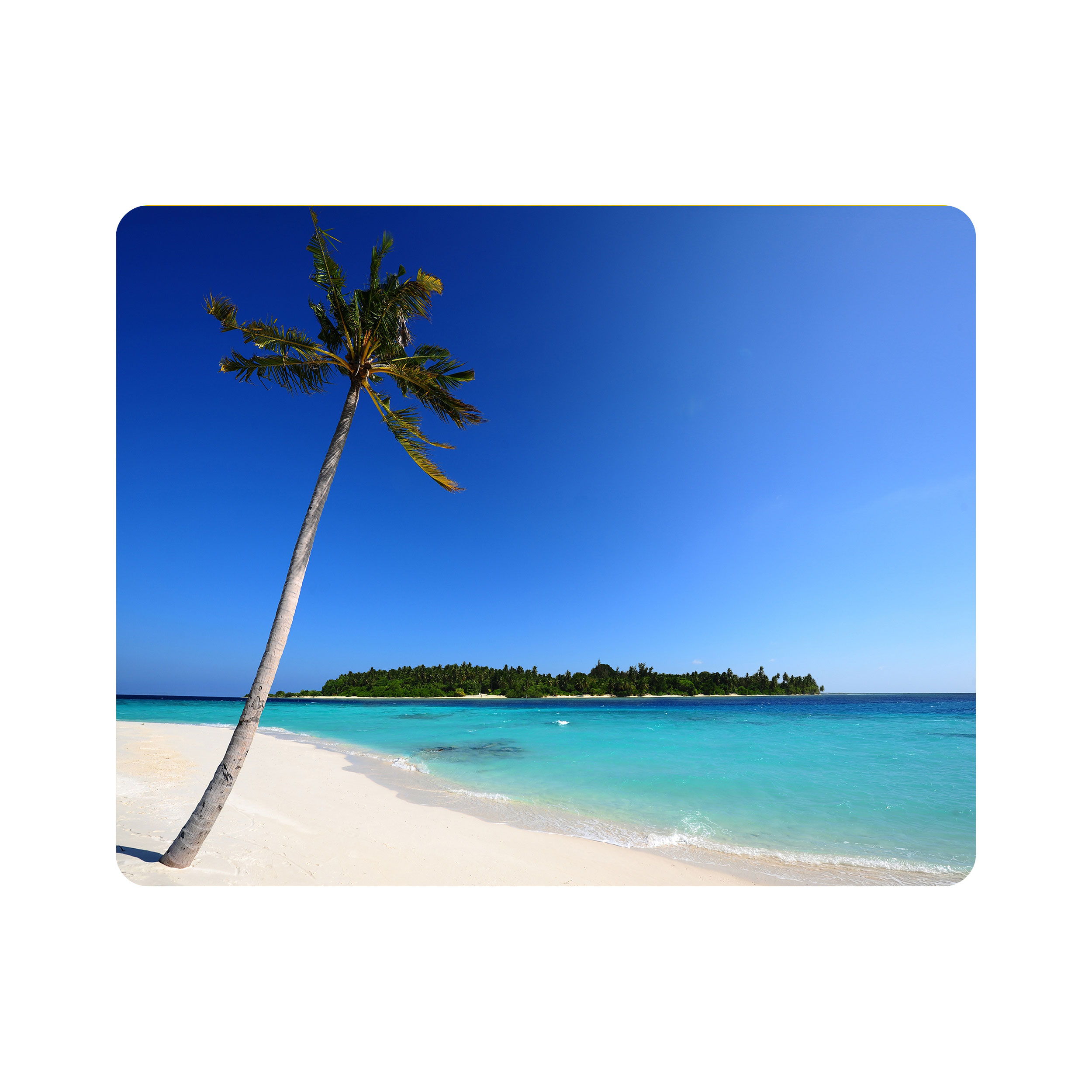 ماوس پد اطلس آبی طرح دریا و ساحل و درخت  مدل T7515