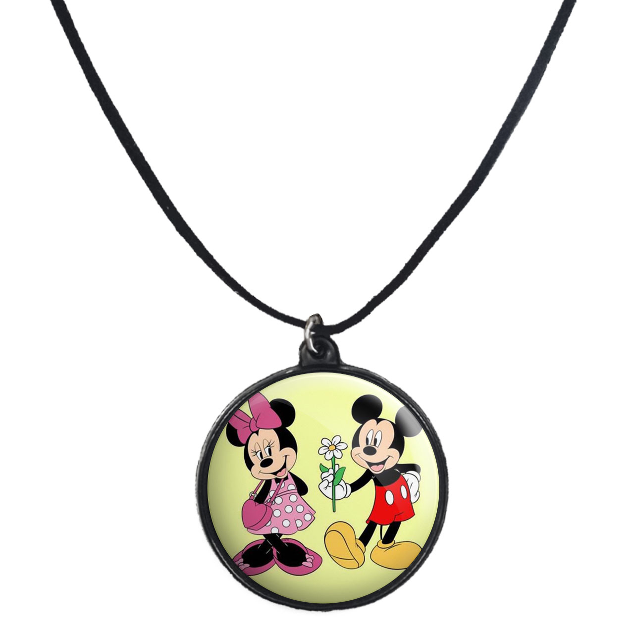 گردنبند پرمانه طرح میکی موس کد pmb.12971 مدل دو طرفه