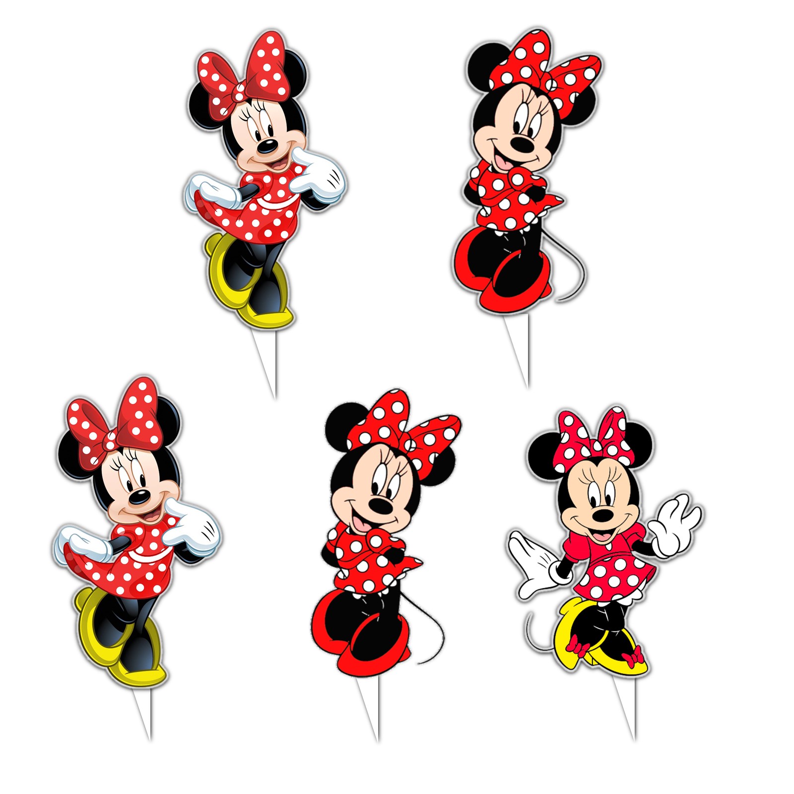 تاپر کیک مدل مینیموس قرمز مجموعه 5 عددی