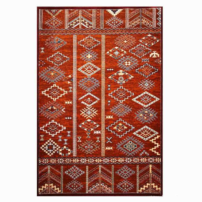 فرش ماشینی ساوین کد 8009 زمینه پرتقالی