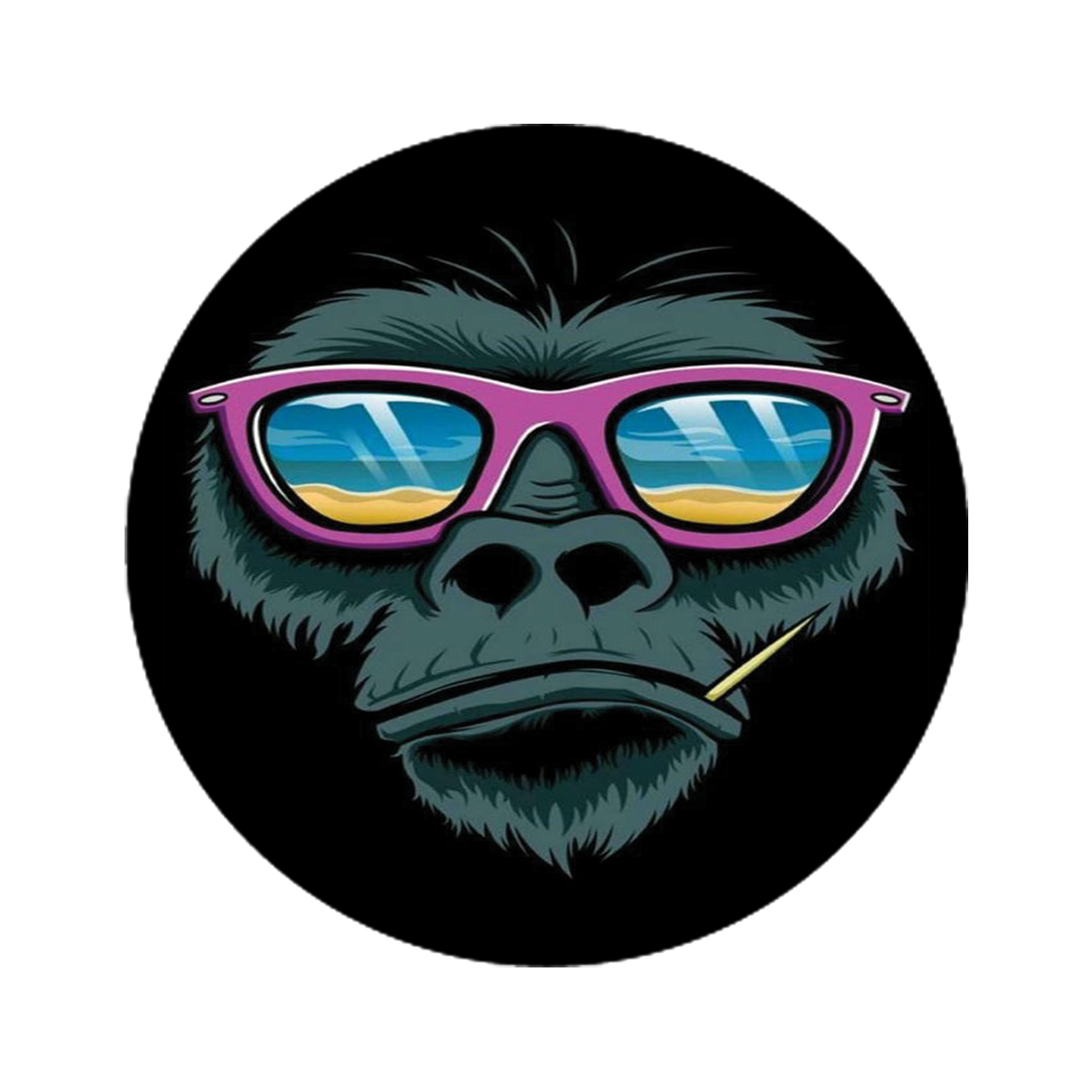 استیکر تزئینی موبایل مدل میمون کد 1874