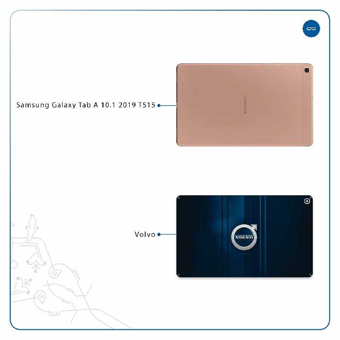 برچسب پوششی ماهوت مدل Volvo مناسب برای تبلت سامسونگ Galaxy Tab A 10.1 2019 T515