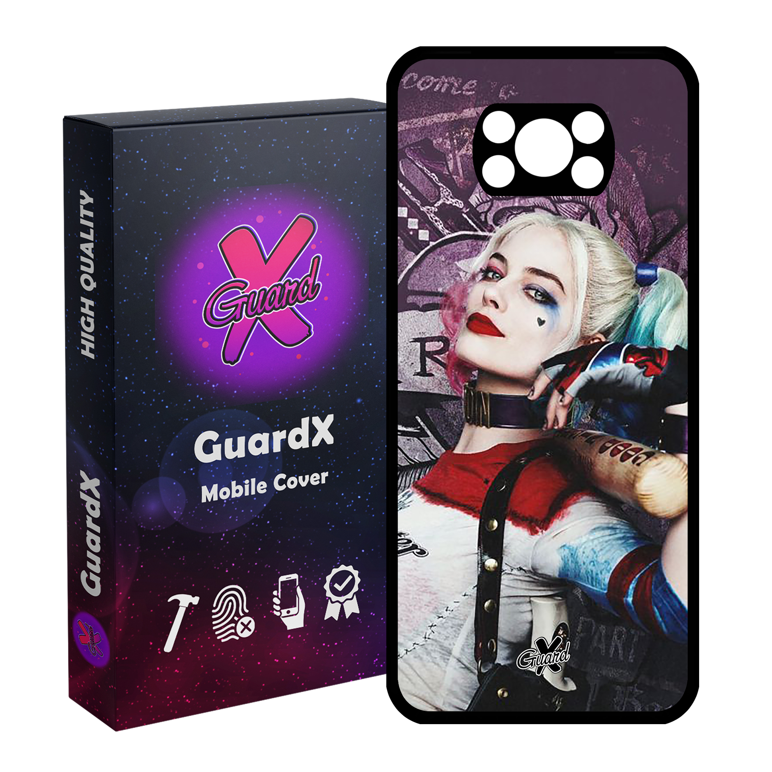کاور گارد ایکس طرح Harley Quinn مدل Glass10235 مناسب برای گوشی موبایل شیائومی Poco X3 Pro