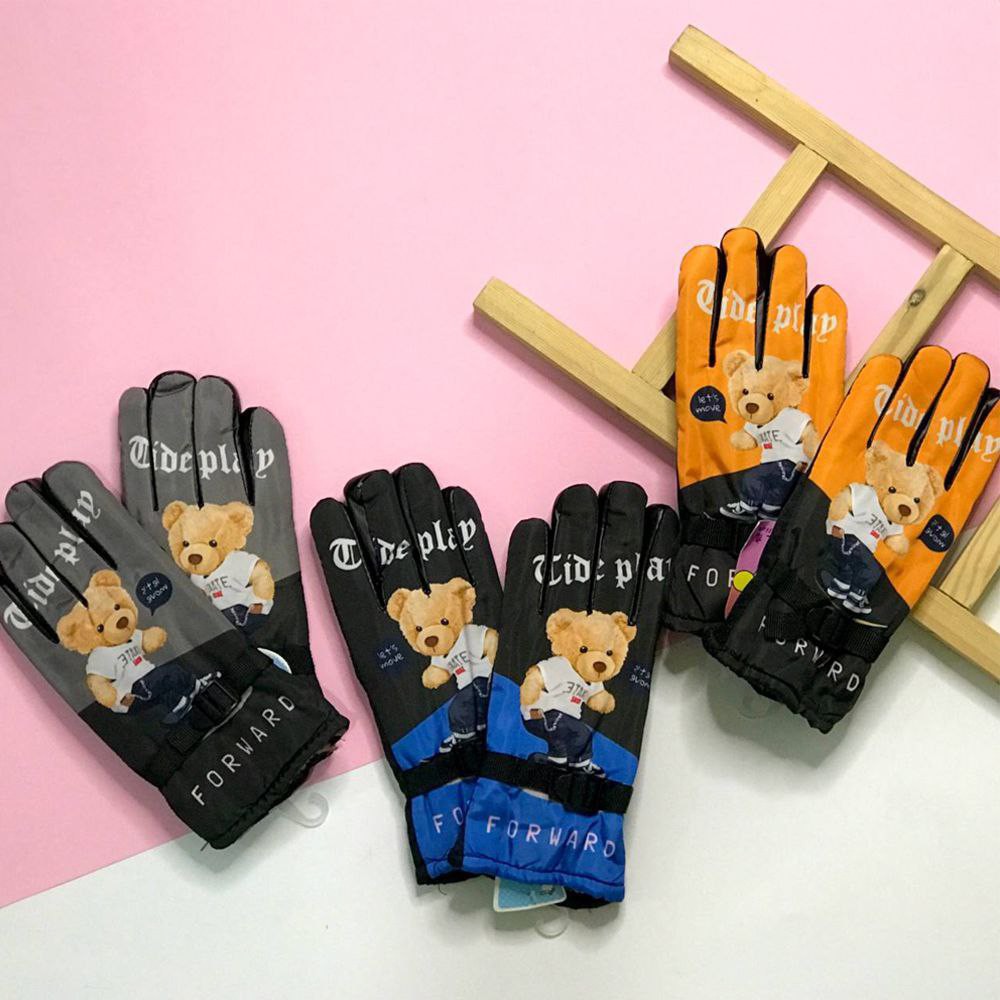 دستکش وارداتی بچگانه در دو طرح تدی و خرگوشی با لایه آستر تمام خز رویه مموری ضد آب بدون پوسته پوسته شدن