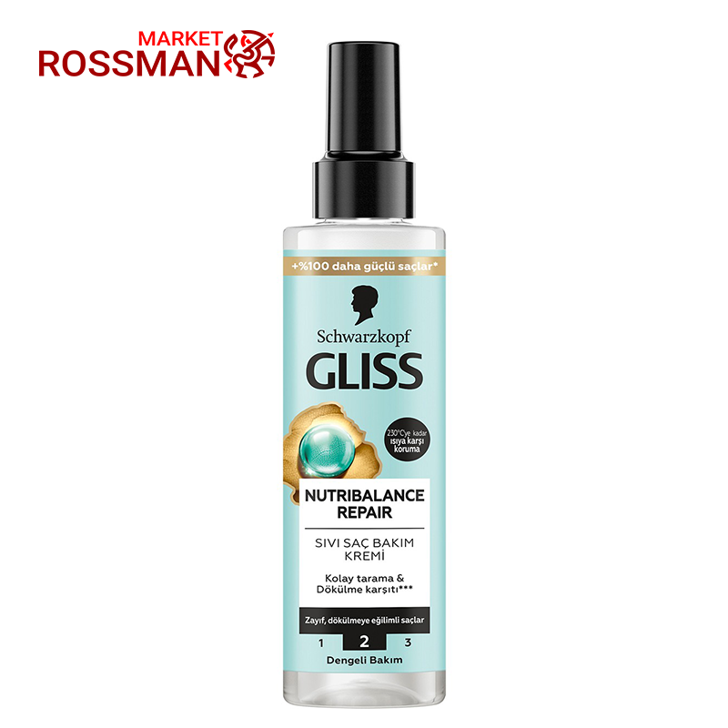 اسپری دوفاز گلیس GLISS مدلNutribalance Repairمناسب موهای ضعیف200میلی