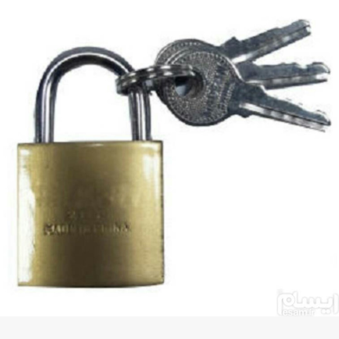 قفل آویز38میلی متری  بدنه از جنس برنج آویز از جنس فولاد سخت کاری شده