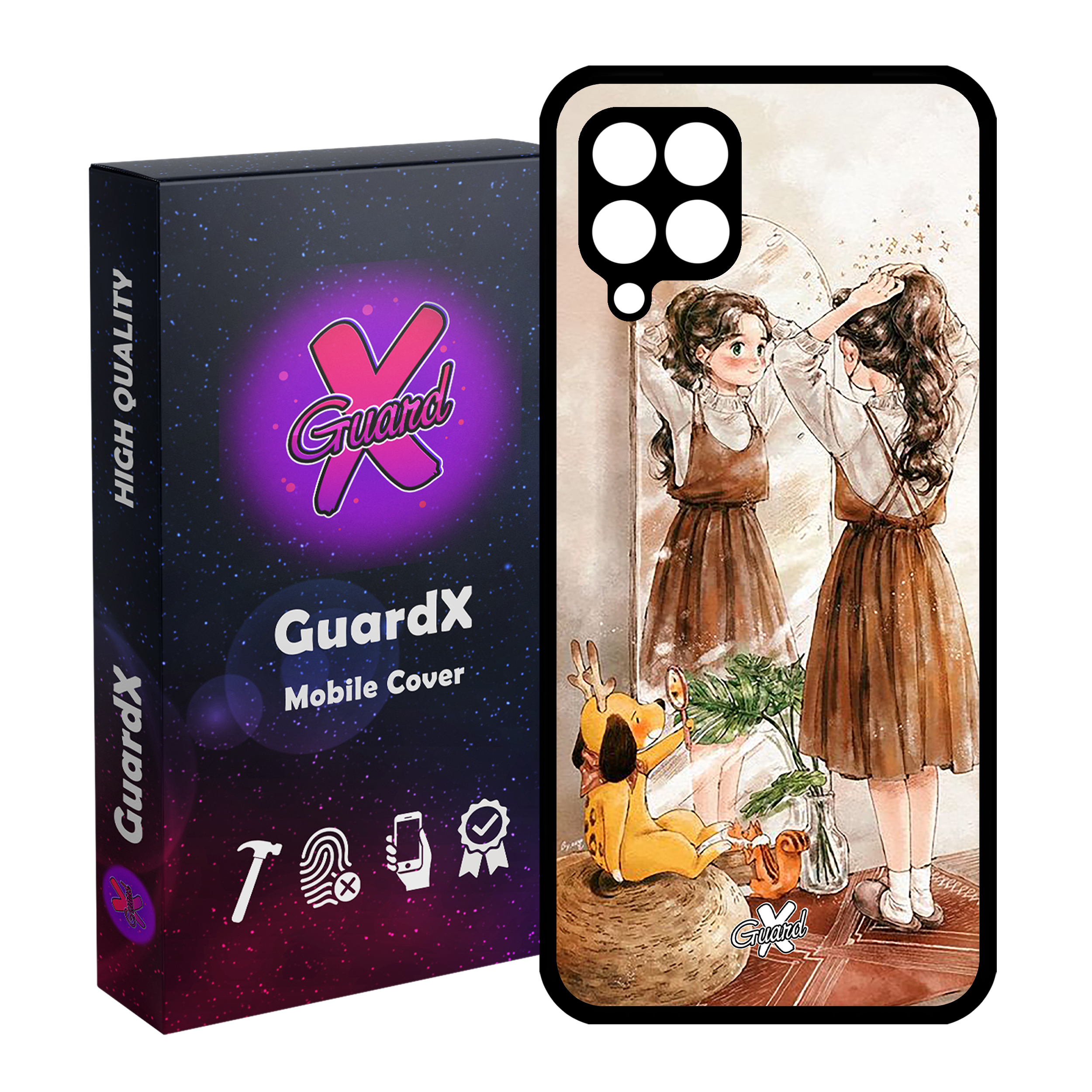 کاور گارد ایکس طرح Girl مدل Glass10306 مناسب برای گوشی موبایل سامسونگ Galaxy A12