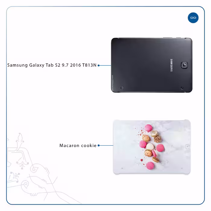 برچسب پوششی ماهوت مدل Macaron cookie مناسب برای تبلت سامسونگ Galaxy Tab S2 9.7 2016 T813N