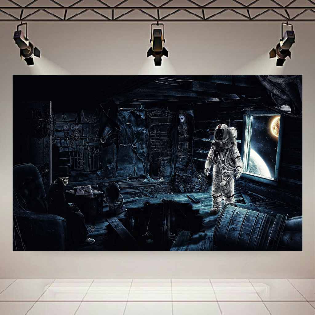 تابلو بوم طرح فضانورد مدل سفینه متروکه کد AR1520