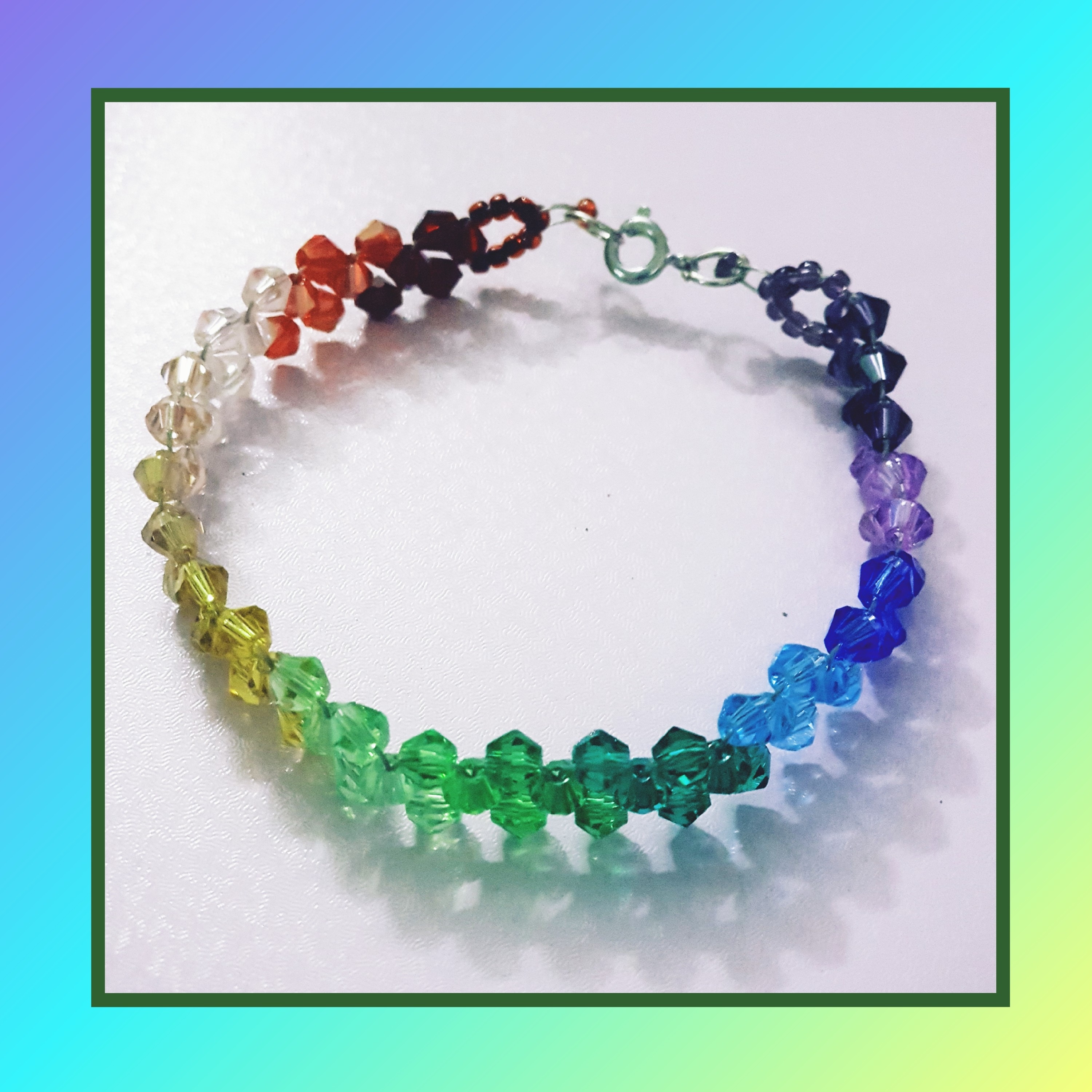 دستبند کریستال سواروسکی طرح رنگین کمان