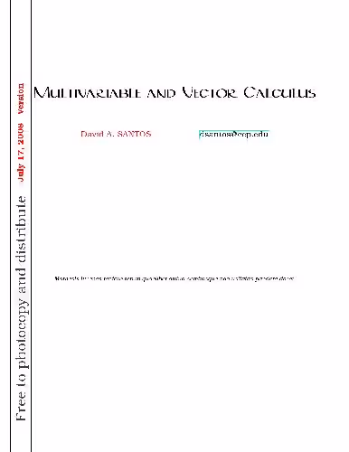 خرید و دانلود نسخه کامل کتاب Multivariable and vector calculus