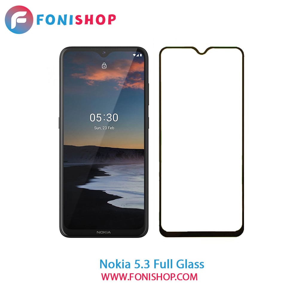 گلس محافظ صفحه نمایش فول تمام صفحه نوکیا Nokia 5.3