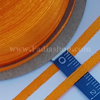 روبان 2 میل ساتن نارنجی کمرنگ