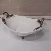 کشکول چینی تورین دسته پیوتر(گز شکلات خوری)