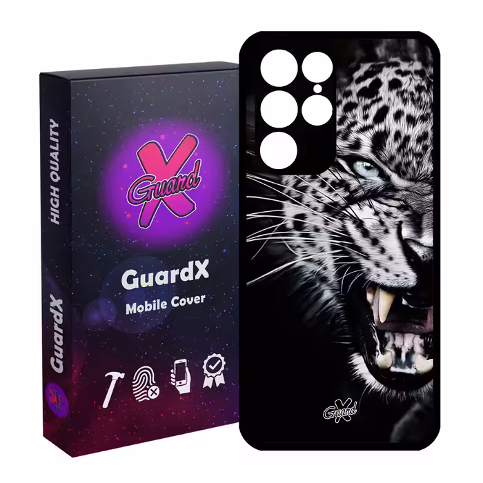 کاور گارد ایکس طرح پلنگ مدل Glass10244 مناسب برای گوشی موبایل سامسونگ Galaxy S22 Ultra