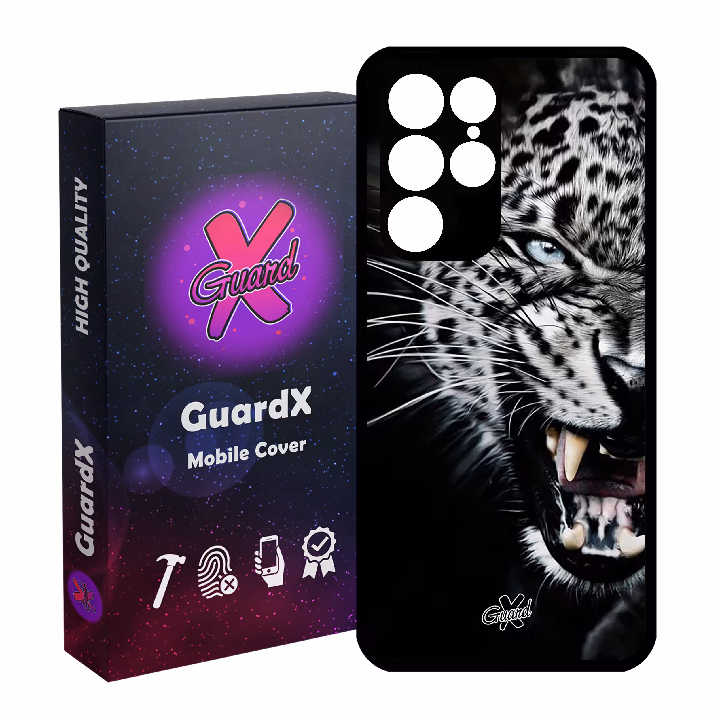 کاور گارد ایکس طرح پلنگ مدل Glass10244 مناسب برای گوشی موبایل سامسونگ Galaxy S22 Ultra