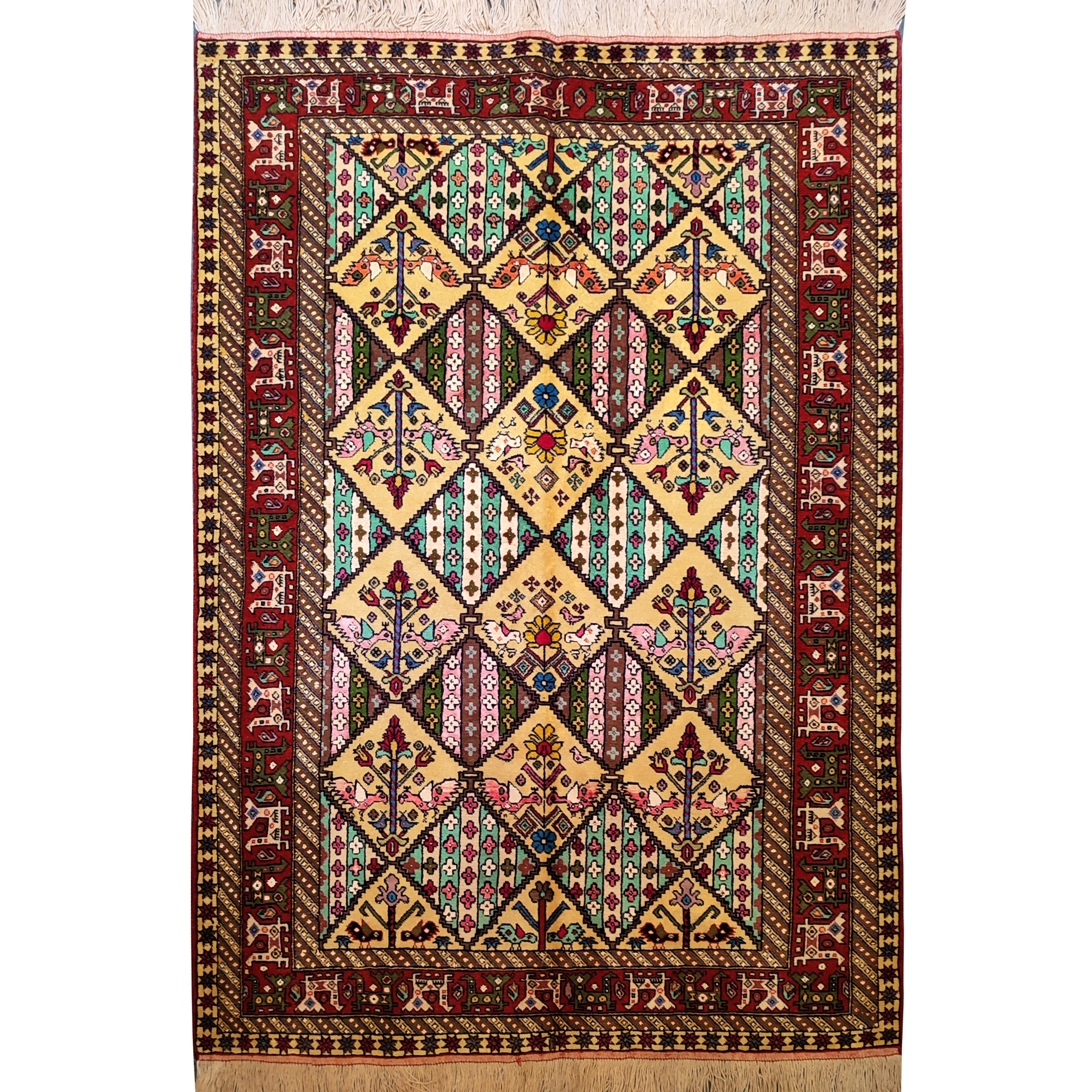 فرش دستبافت سه متری طرح لوزی کد AA334