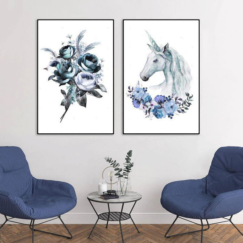 تابلو مدل یونیکرن مجموعه 2 عددی | دنیای قاب