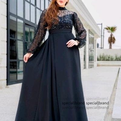 سارافون زنانه اورگانزا غواصی مدل ماکسی برلیان