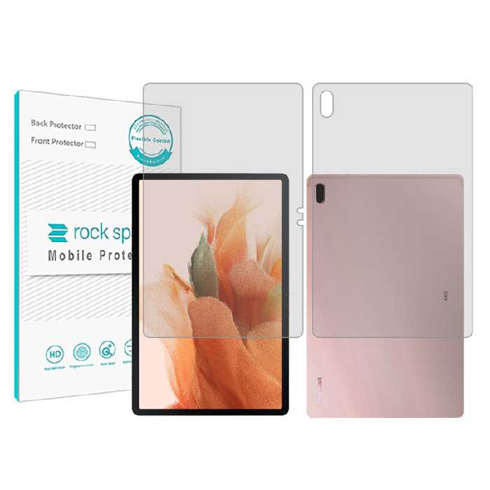 محافظ صفحه نمایش شفاف راک اسپیس مدل Hygel مناسب برای تبلت سامسونگ Galaxy Tab S7 FE به همراه محافظ پشت تبلت | کالا برتری