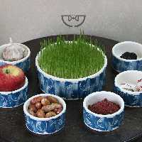 ست هفت سین هفتسین آجیل خوری نقلی سرامیکی  دستساز و نقاشی زیرلعابی  (7 قطعه)