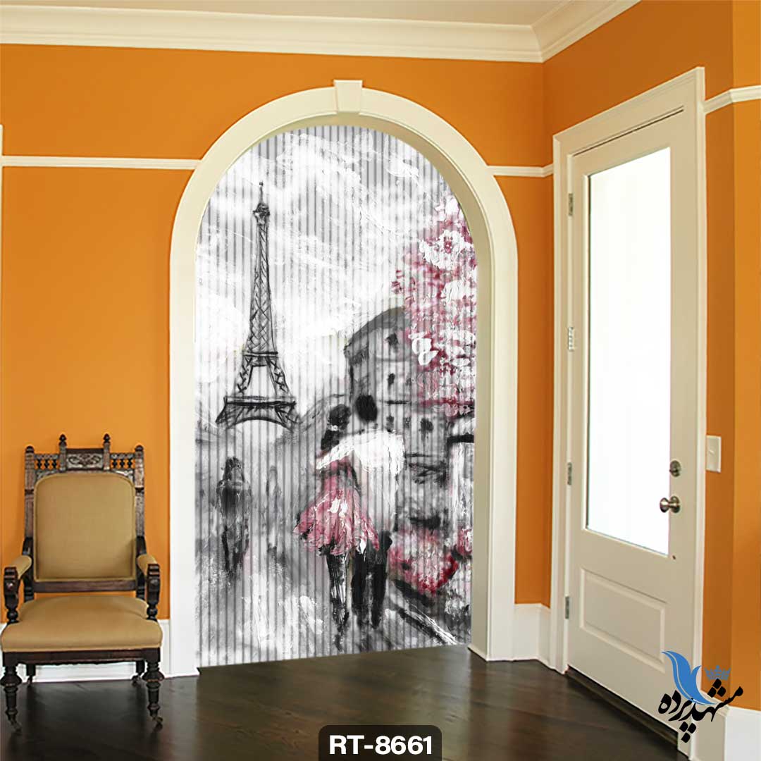 پرده شرشره تصویری طرح فانتزی برج ایفل RT8661