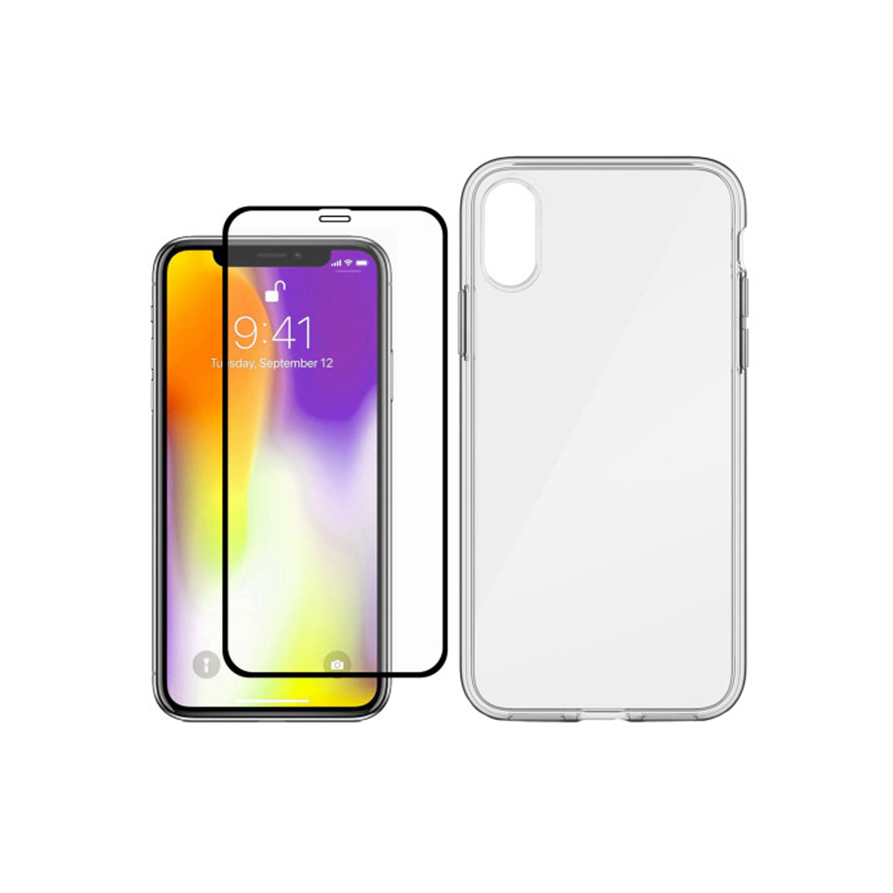 کاور لمبر مدل LAMBLKN-GF-1 مناسب برای گوشی موبایل اپل Iphone X/XS به همراه محافظ صفحه نمایش