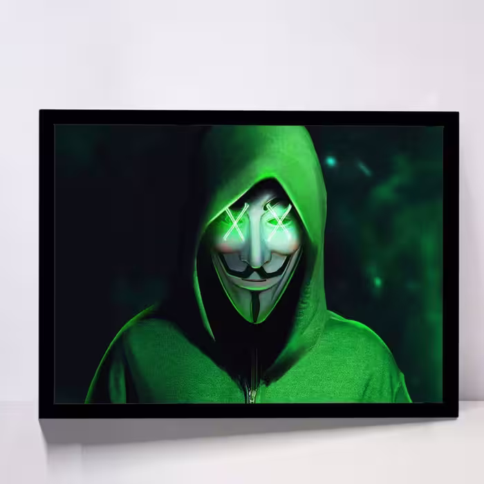 تابلو مدل hoodie anonymus mask کد F-12045 | دنیای قاب