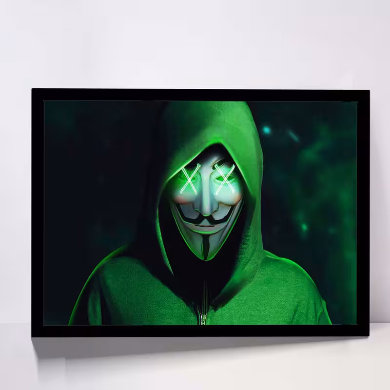 تابلو مدل hoodie anonymus mask کد F-12045 | دنیای قاب