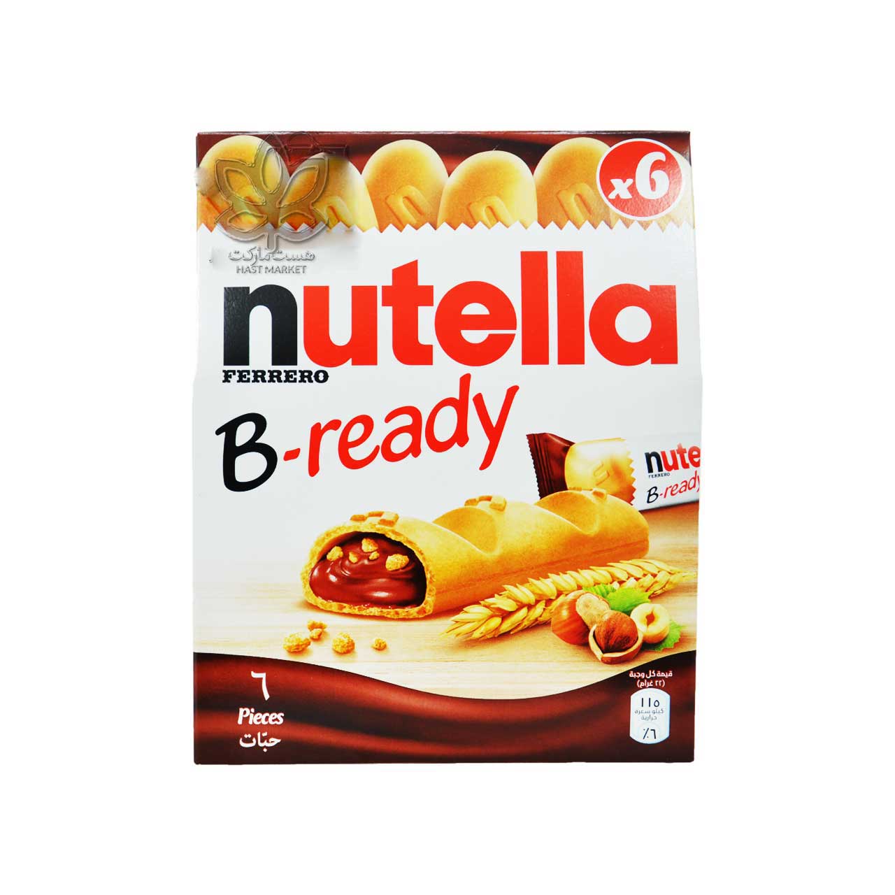 شکلات بیسکوییتی 6 عددی بی ردی نوتلا - nutella
