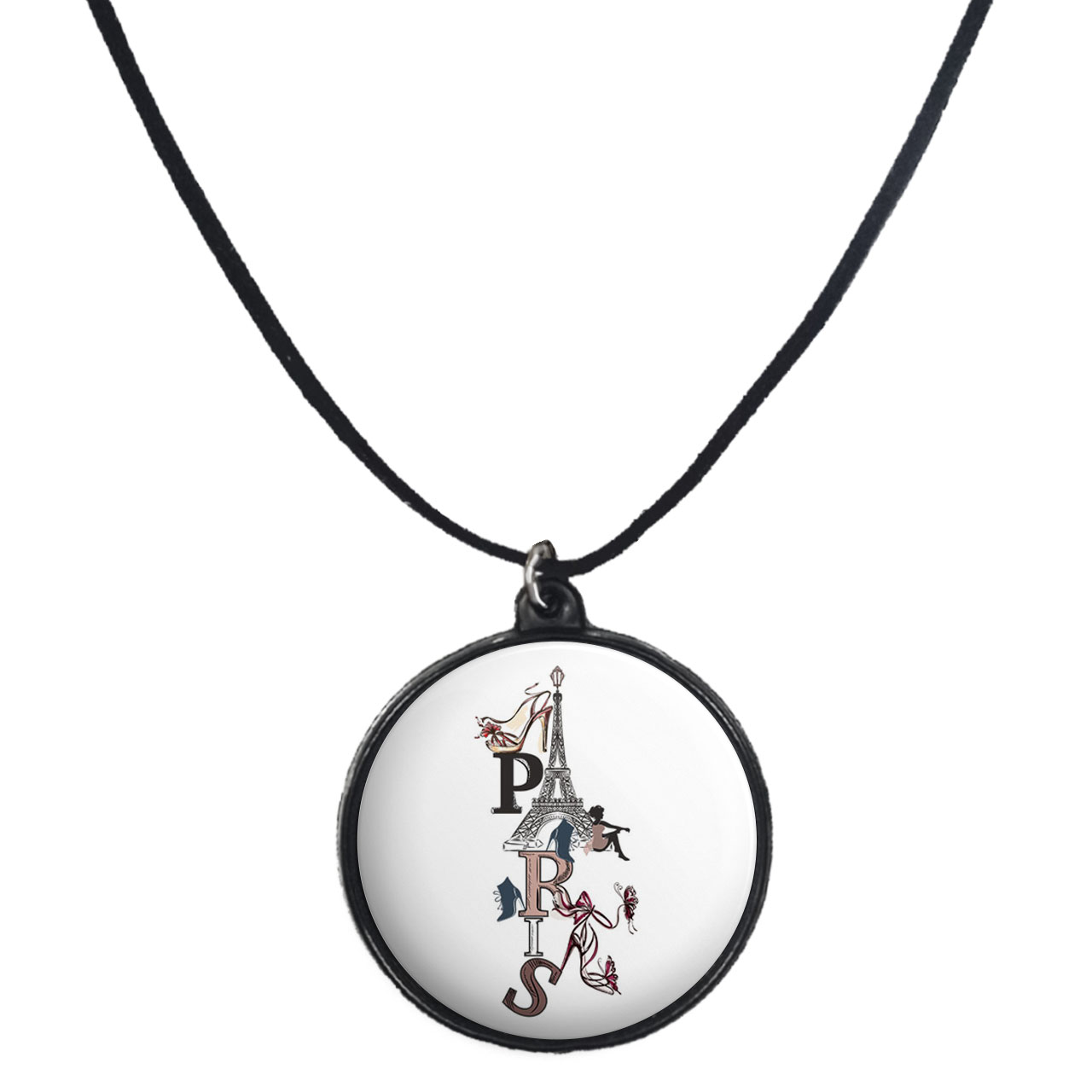 گردنبند پرمانه طرح سفر و مکان های تاریخی کد pmb.32428 مدل دو طرفه