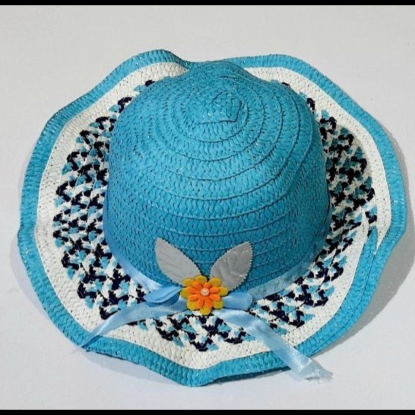کلاه حصیری گل نمدی