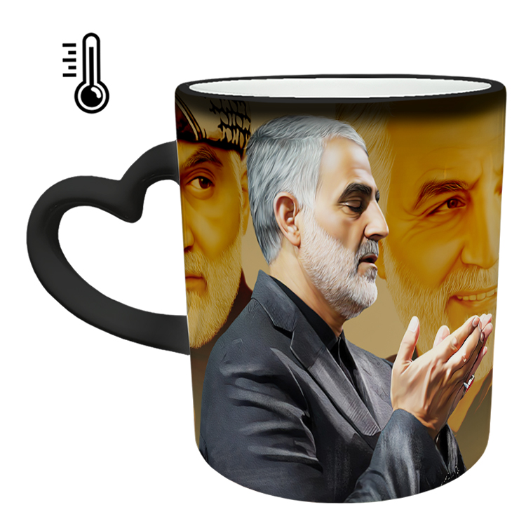 ماگ حرارتی مدل دسته قلبی طرح سردار سلیمانی کد 78