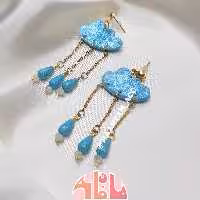 گوشواره آبی ابر و باران ماه فام