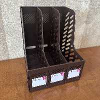 جاکتابی سه خانه رومیزی قهوه ای تیره