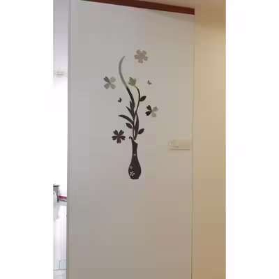 آینه دکوراتیو طرح گل و گلدان