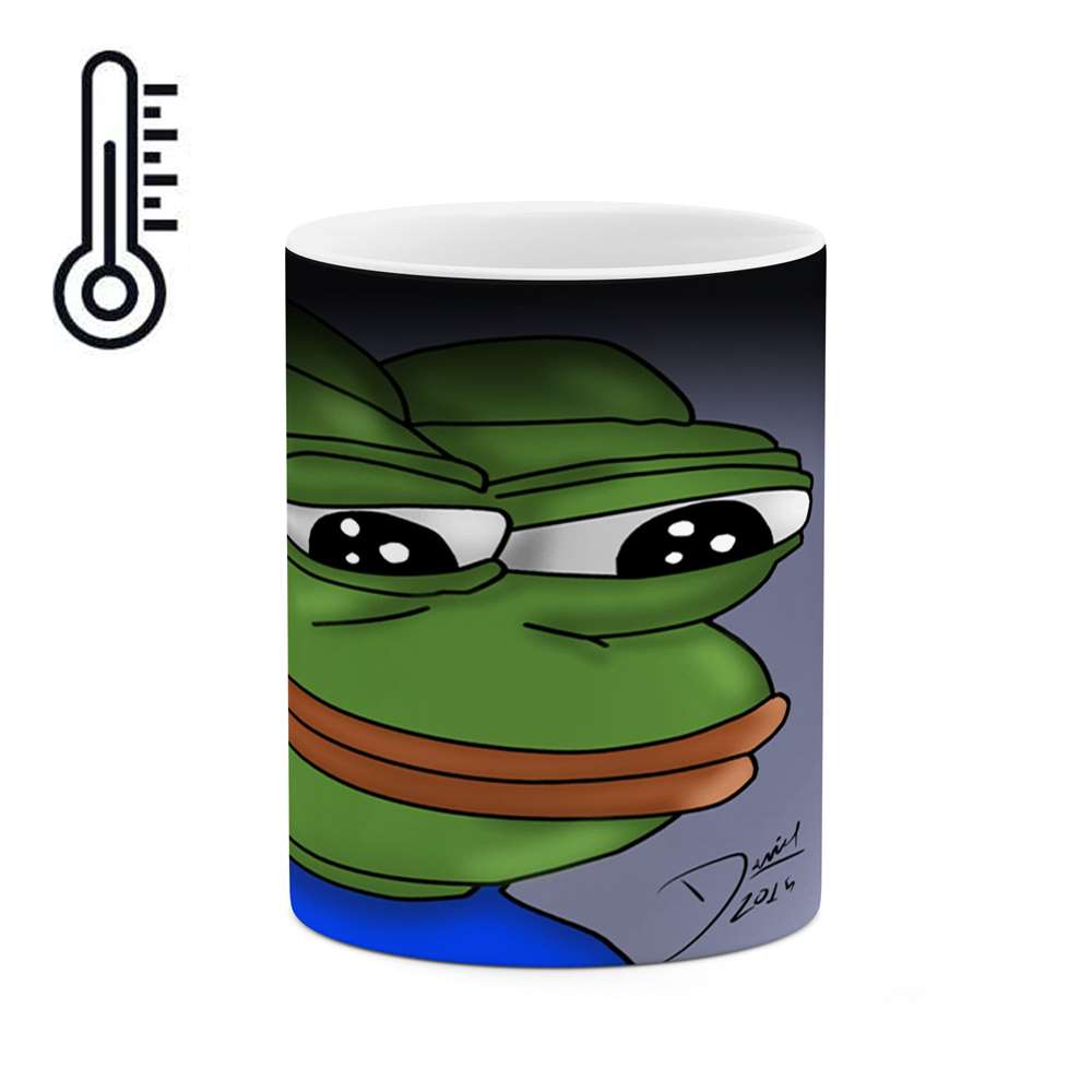ماگ حرارتی طرح Pepe the frog استیکر مدل mgph12574