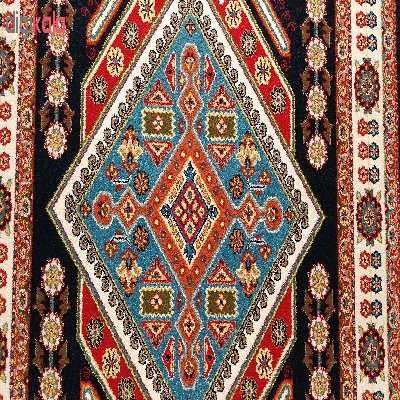 فرش ماشینی زمرد مشهد 260 زمینه سرمه ای