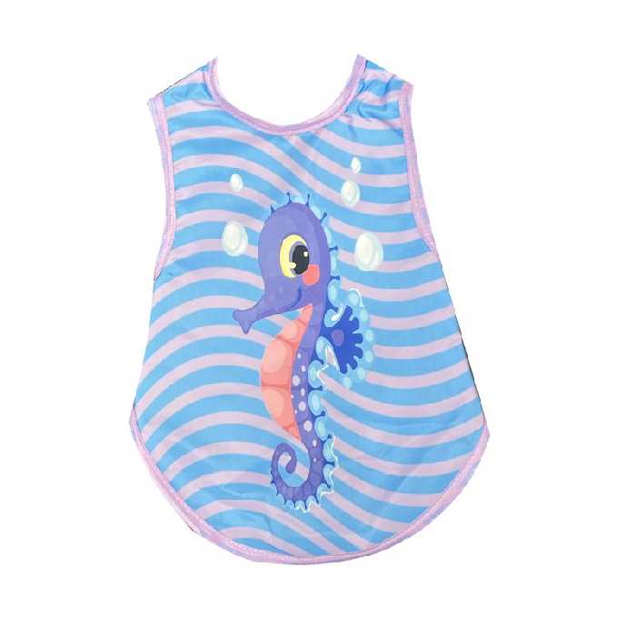 پیشبند نوزادی حلقه ای پشت حوله ای  اسب دریایی 