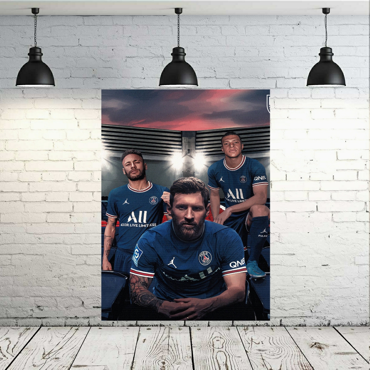 تابلو بوم طرح فوتبال ستارگان پاری سن ژرمن مدل لیونل مسی کد SDB1907